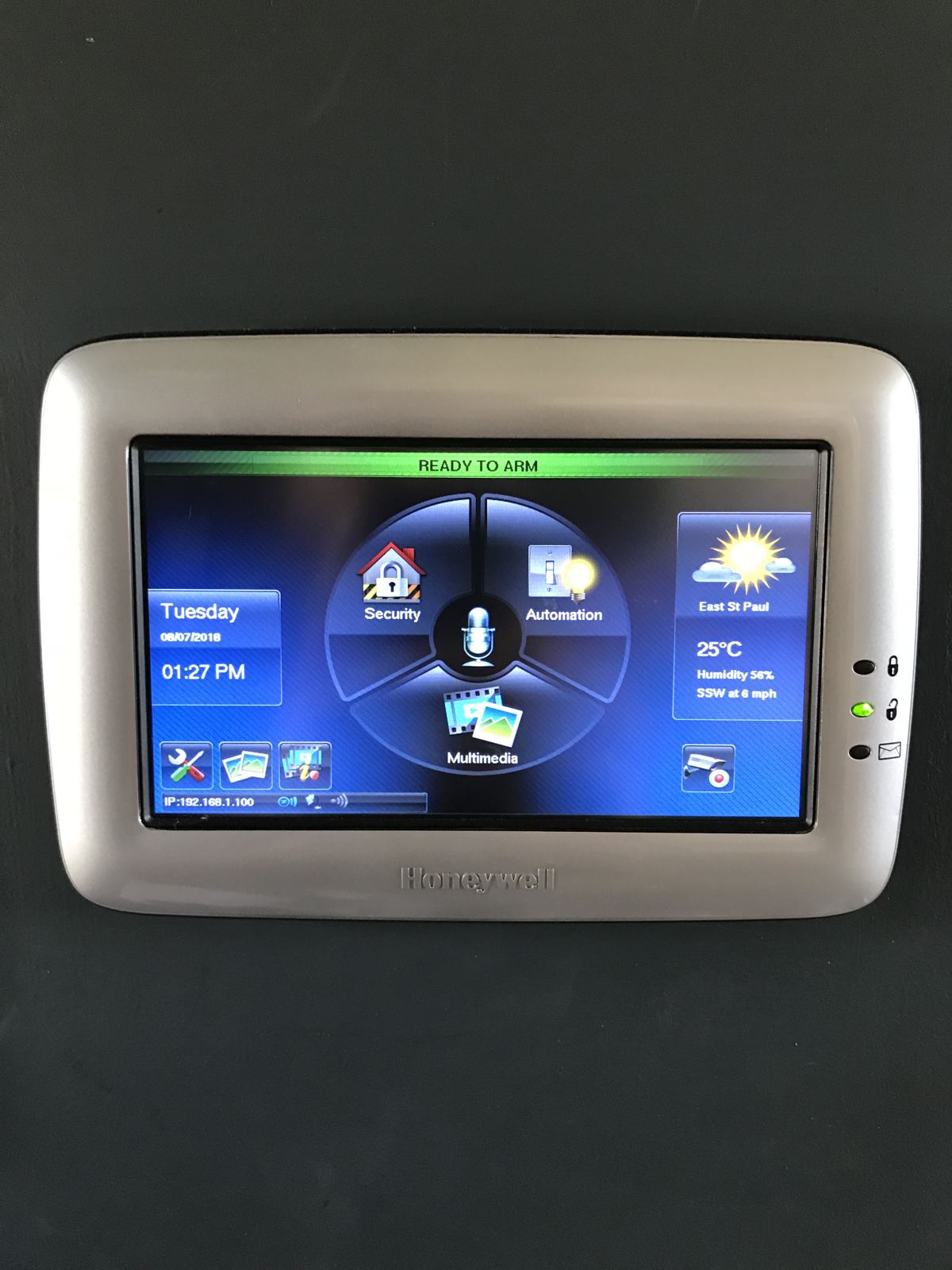 In-wall smart home automation touchscreen